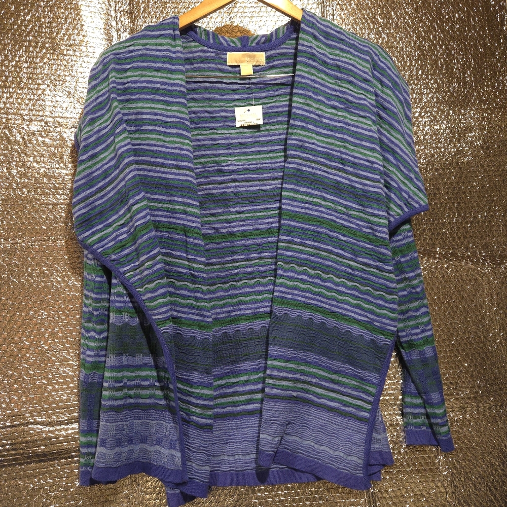 Michael Kors casual long sleeve   Drape front open cardigan XL purple